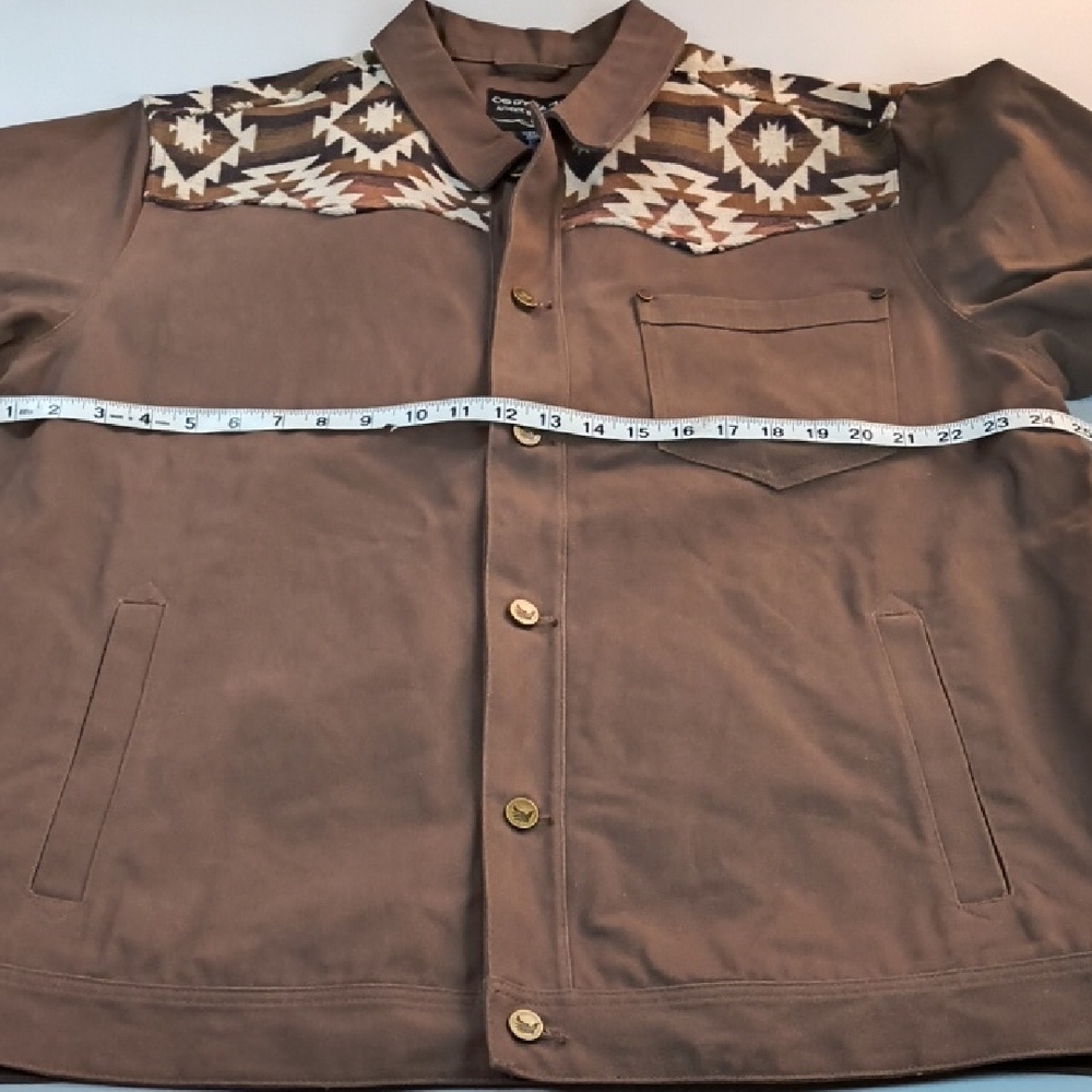 Cody James Mens Goldmine Southwestern Print Yoke Canvas Tucker Jacket S-2XL - Picture 6 of 12